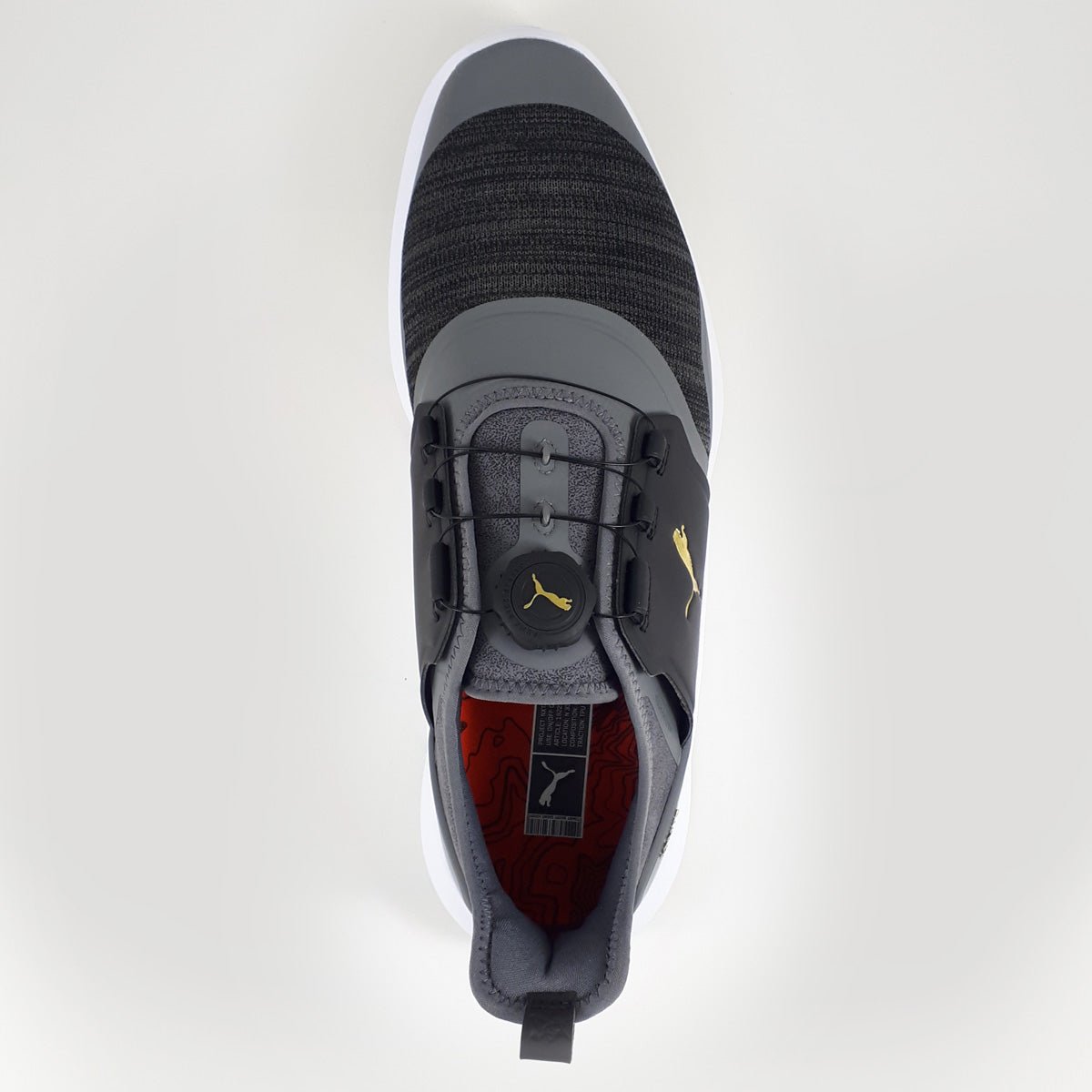 Puma IGNITE NXT Disc Herren Golfschuhe, Dunkelgrau / Schwarz - Golflaedchen.de
