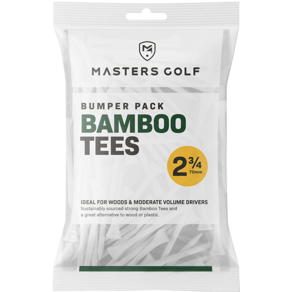 Masters Bambus Bamboo Tees, 110 Stück, 2 3/4", weiss - Golflaedchen.de