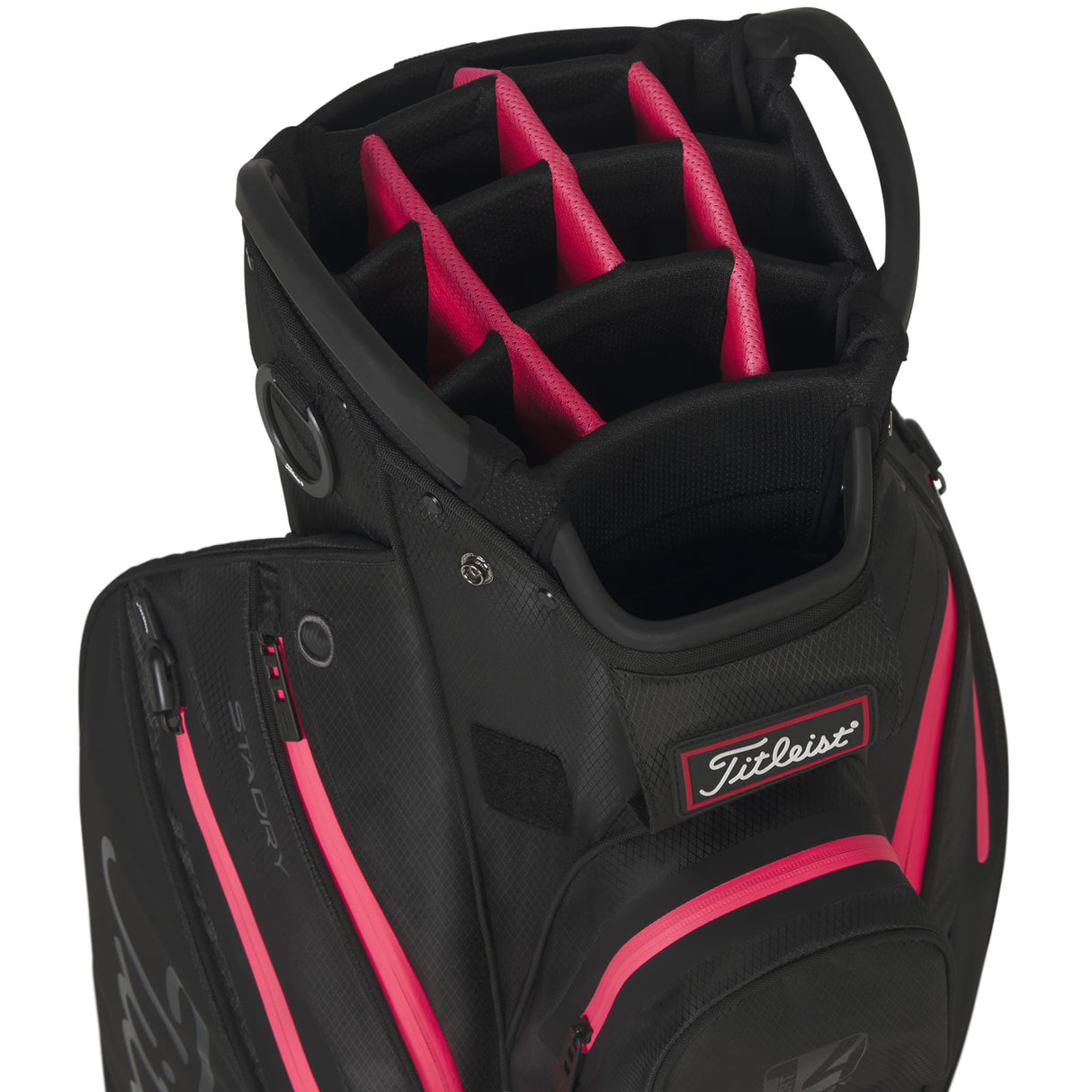 Titleist 2026 Cart 14 StaDry Waterproof Damen Cartbag, Black / Candy / Pink - Golflaedchen.de