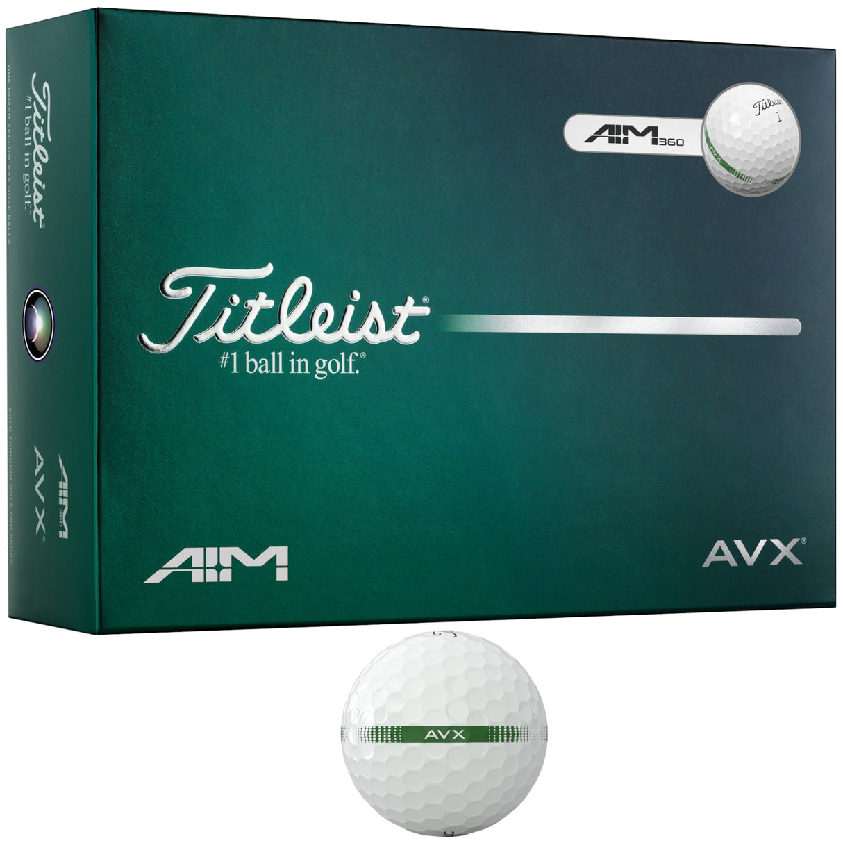 Titleist 2026 AVX AIM 360° Golfbälle, Weiß, 12 Stück - Golflaedchen.de