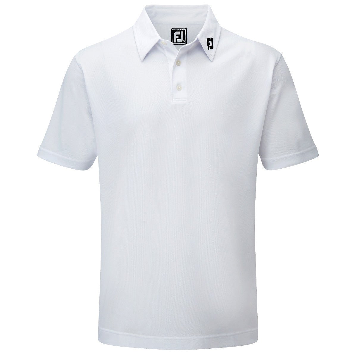 FootJoy Pique Solid Herren Golfshirt, Weiß - Golflaedchen.de