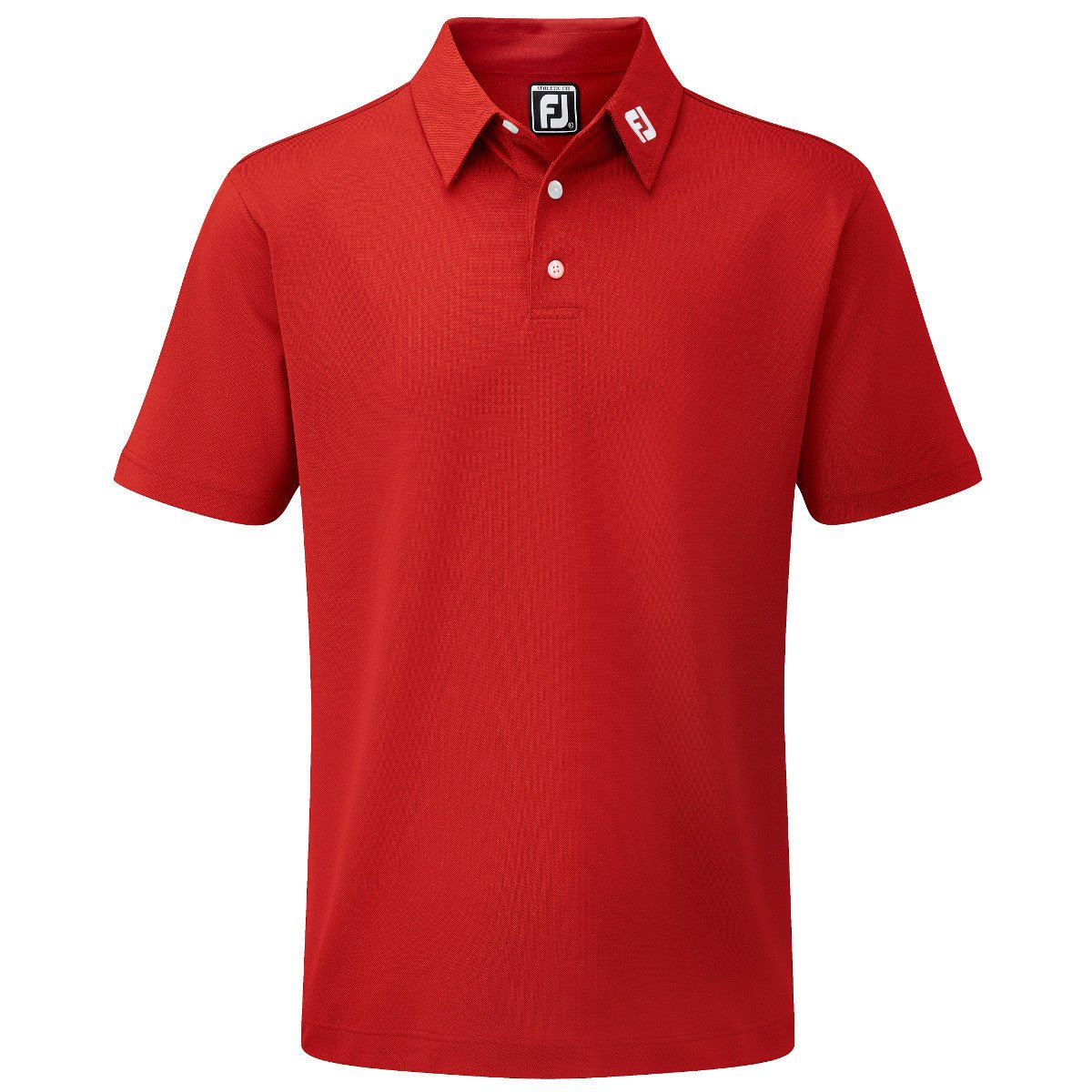 FootJoy Pique Solid Herren Golfshirt, Rot - Golflaedchen.de