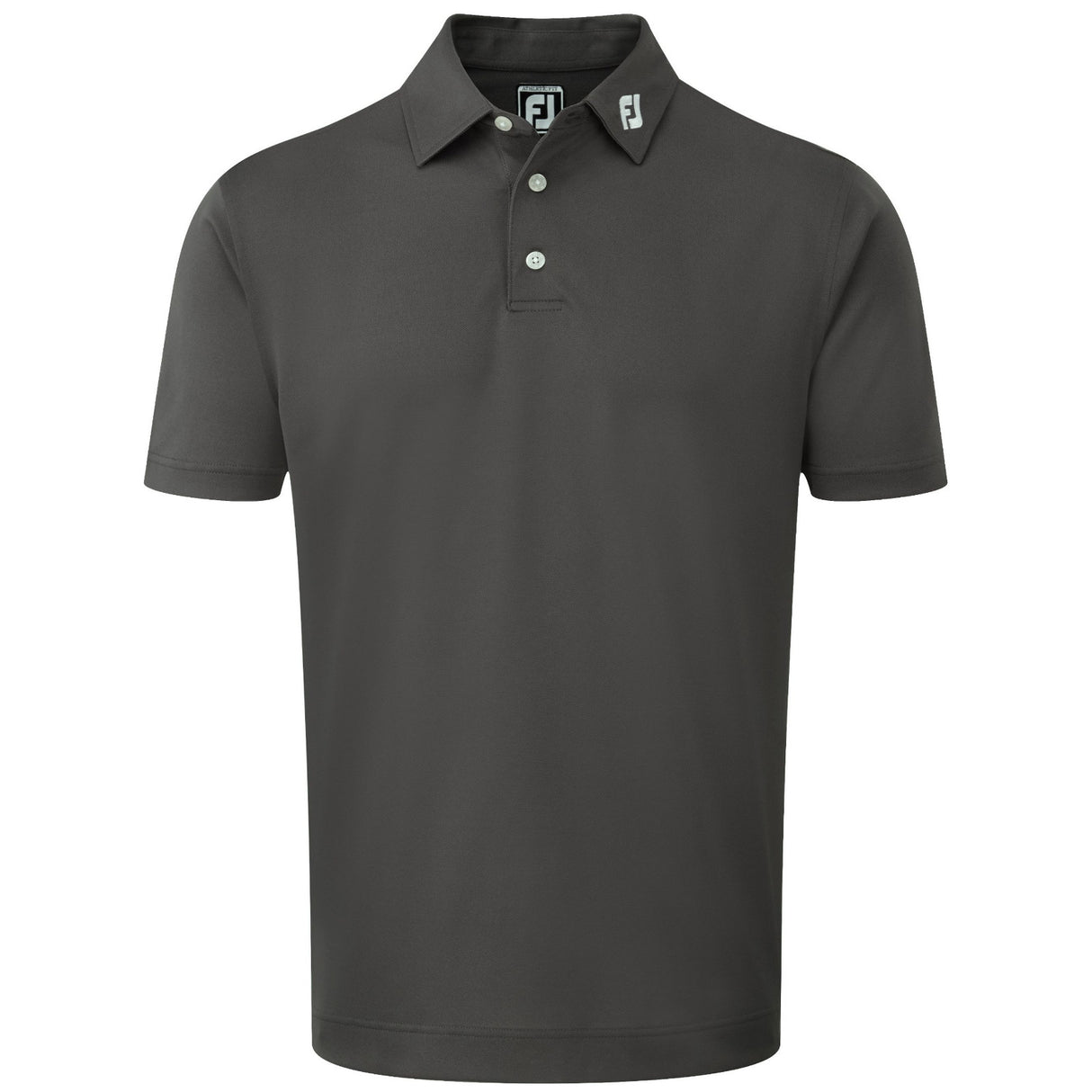 FootJoy Pique Solid Herren Golfshirt, Dunkelgrau - Golflaedchen.de