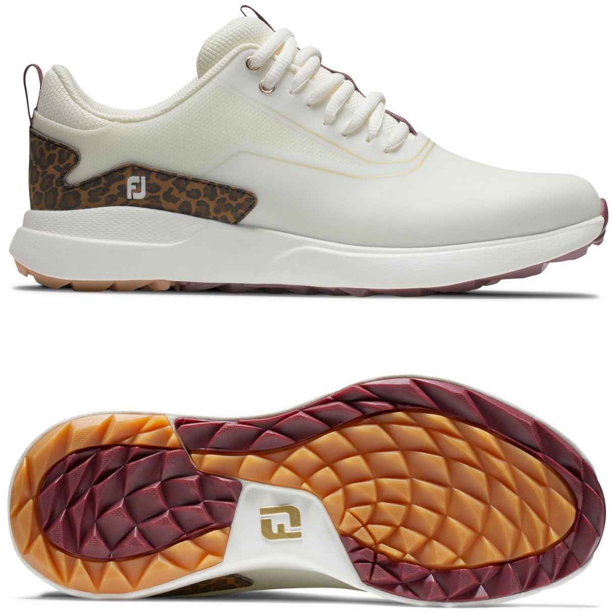 FootJoy Performa Damen Golfschuhe, Cremeweiß / Leo - Golflaedchen.de