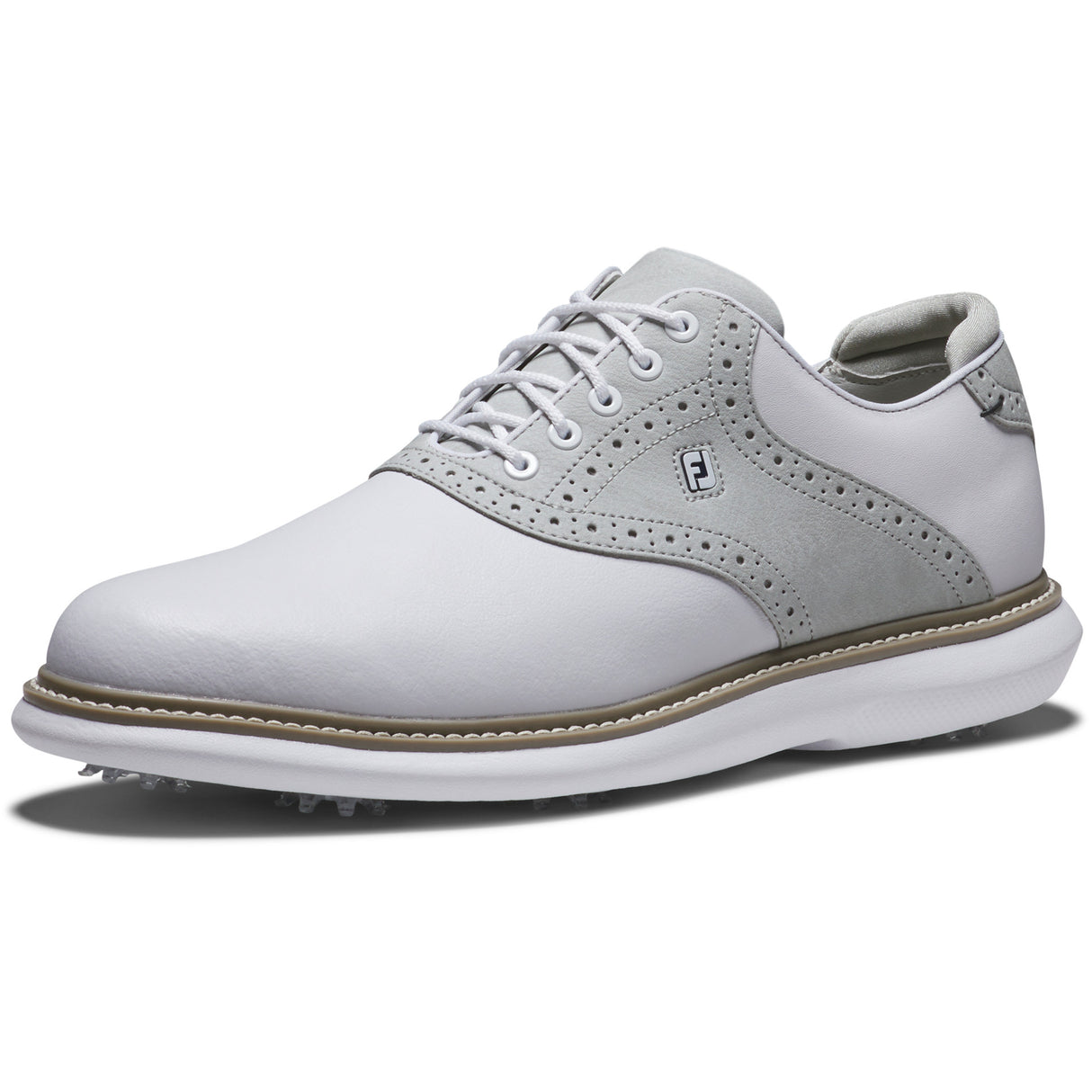 FootJoy Traditions Herren Golfschuhe, Weiß / Grau - Golflaedchen.de