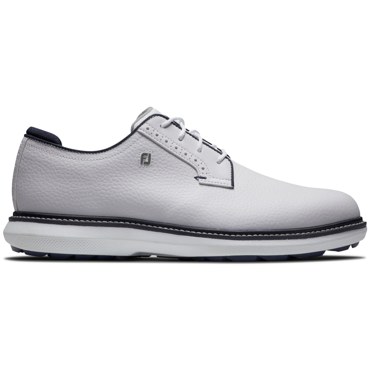 FootJoy 2026 Traditions SL Blucher Herren Golfschuhe, Weiß / Navy - Golflaedchen.de