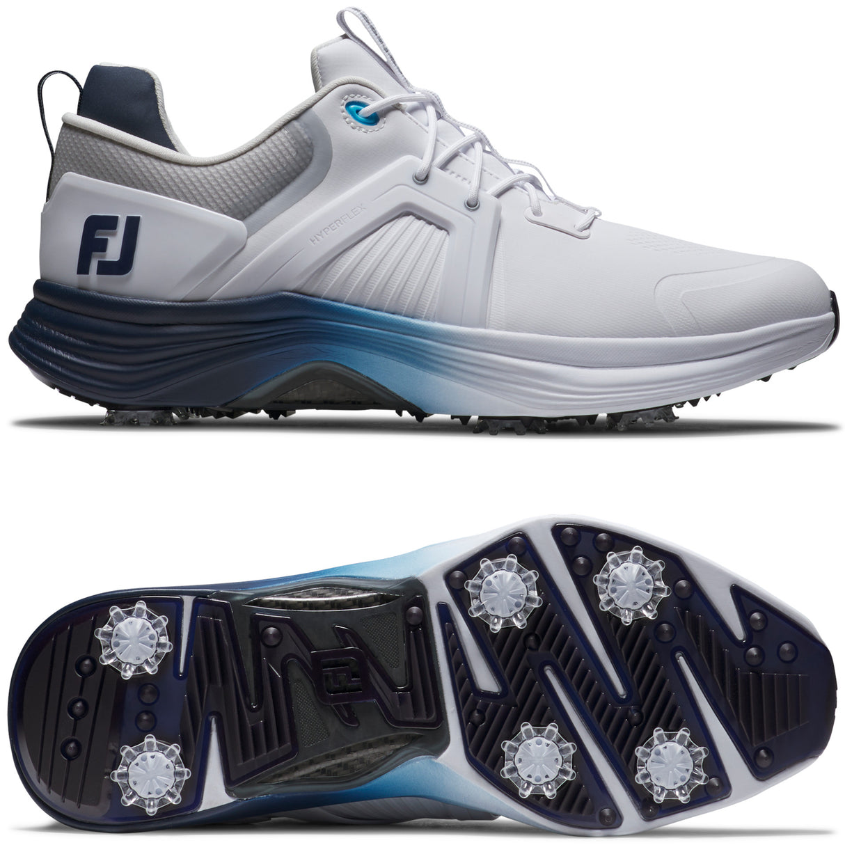 FootJoy Hyperflex Carbon Herren Golfschuhe, Weiß / Navy / Blau - Golflaedchen.de