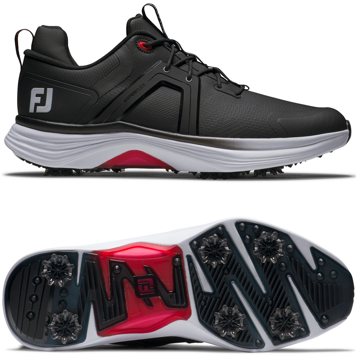 FootJoy Hyperflex 2026 Herren Golfschuhe, Schwarz / Weiß / Rot - Golflaedchen.de
