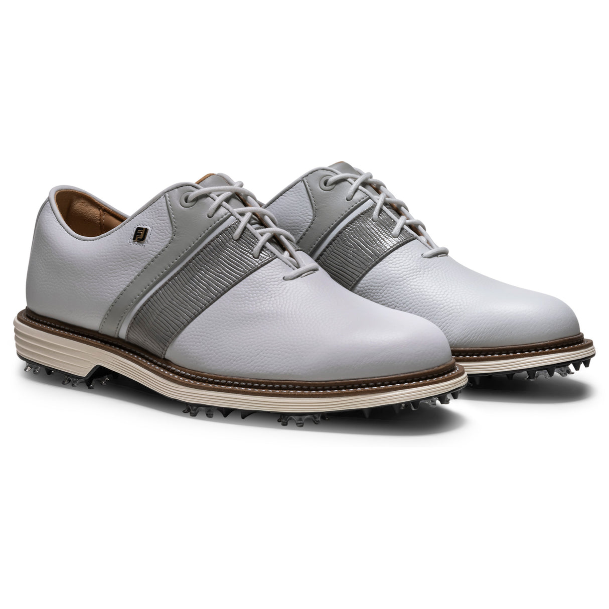 FootJoy 2026 Premier Series Packard Herren Golfschuhe, Weiß / Grau - Golflaedchen.de