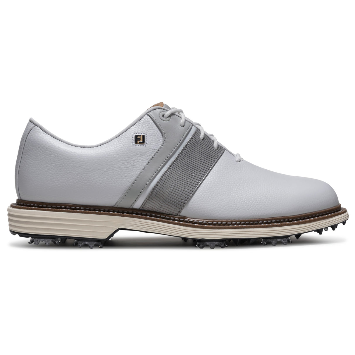 FootJoy 2026 Premier Series Packard Herren Golfschuhe, Weiß / Grau - Golflaedchen.de