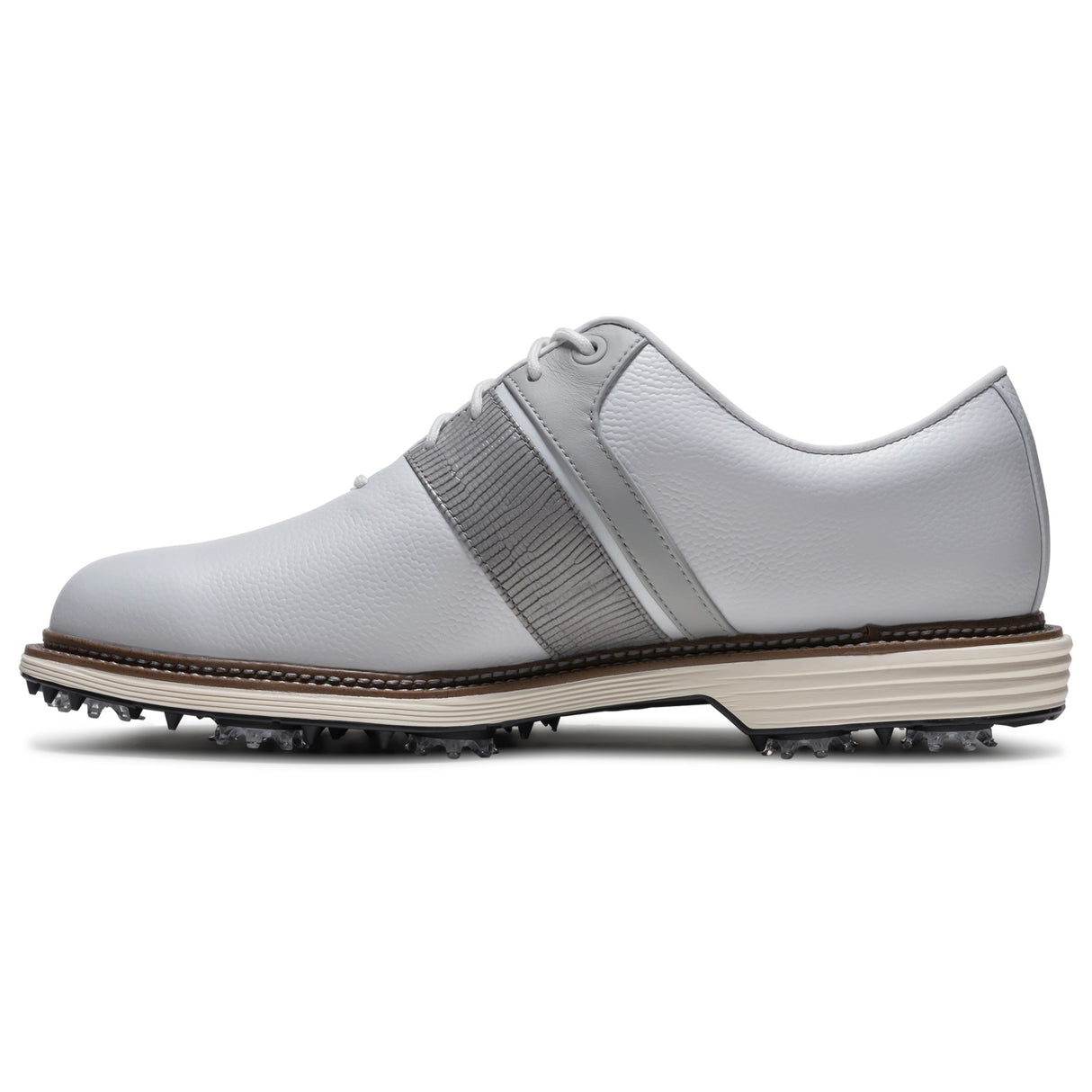 FootJoy 2026 Premier Series Packard Herren Golfschuhe, Weiß / Grau - Golflaedchen.de