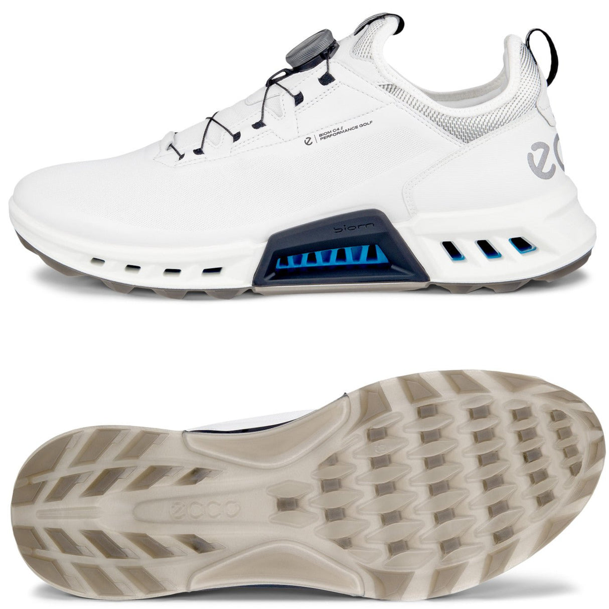 Ecco Biom C4 GTX BOA Herren Golfschuhe, Weiß / Schwarz - Golflaedchen.de