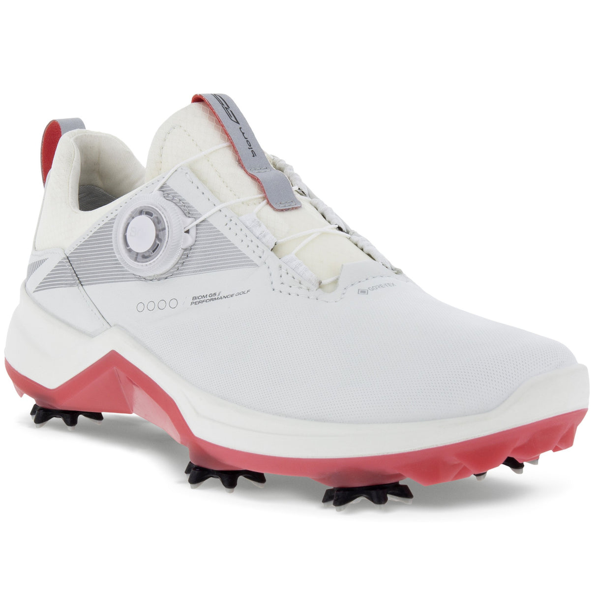 Ecco Biom G5 GTX BOA Damen Golfschuhe, Weiß / Rot - Golflaedchen.de