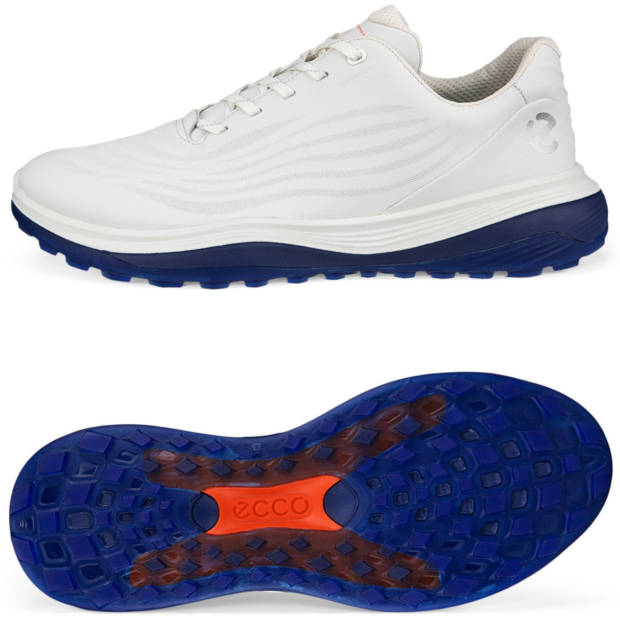 Ecco LT1 Herren Golfschuhe, Offwhite / Blau - Golflaedchen.de