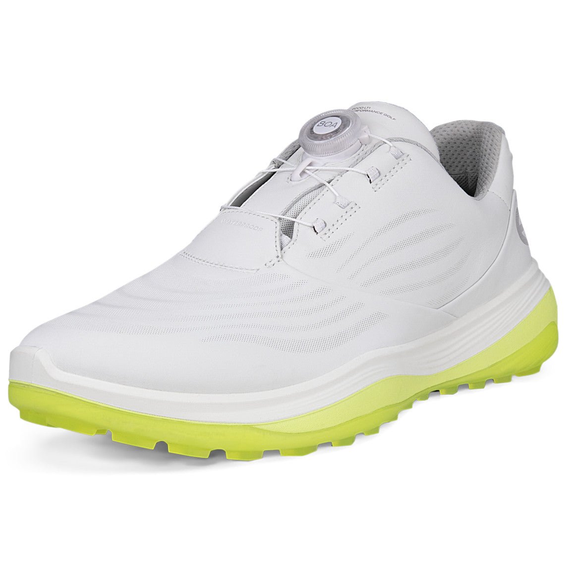 Ecco LT1 BOA Herren Golfschuhe, Offwhite / Gelb - Golflaedchen.de