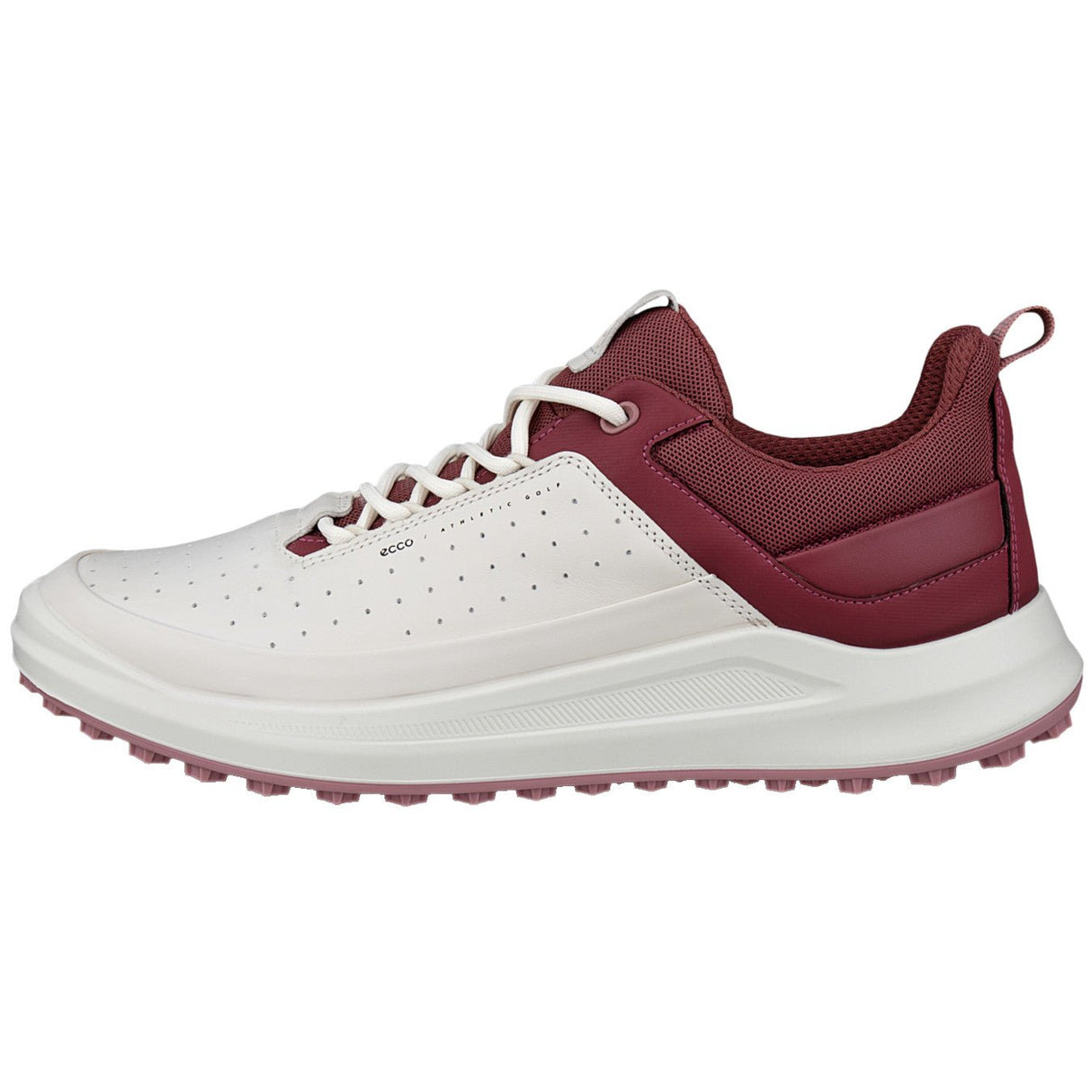 Ecco Golf Core Damen Golfschuhe, Offwhite / Weinrot - Golflaedchen.de