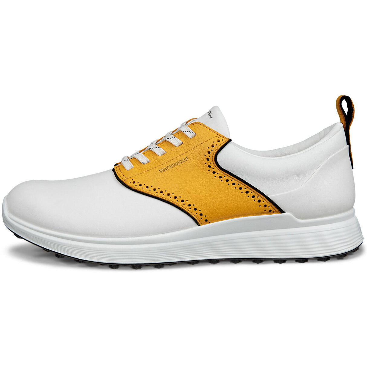 Ecco S - Casual Herren Golfschuhe 2026, Weiß / Saffran - Golflaedchen.de