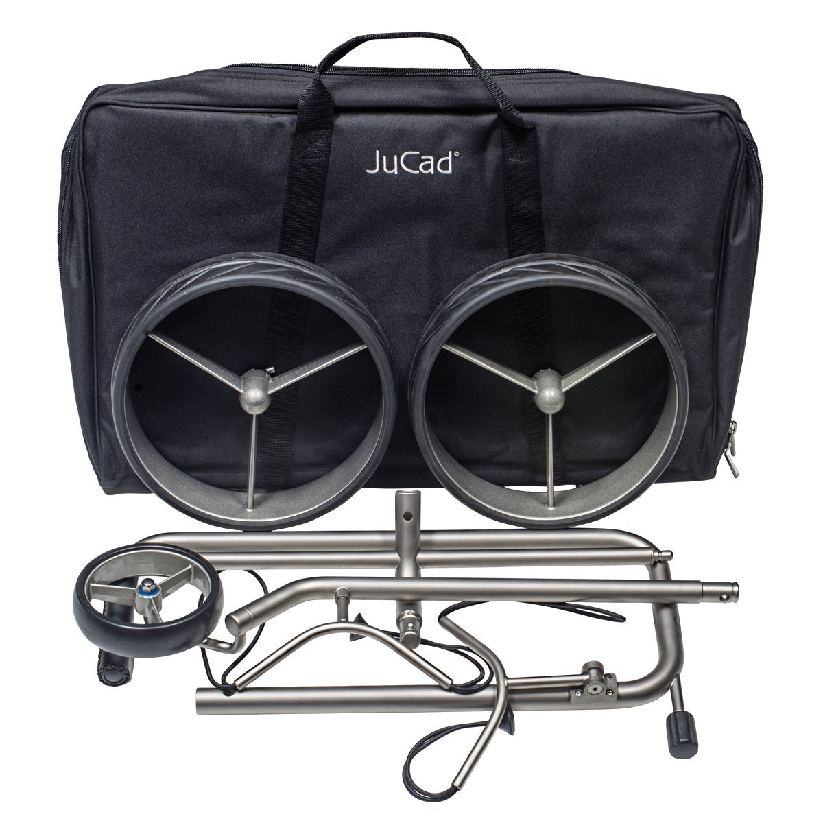 JuCad Edition Edelstahl 3 - Rad Golftrolley - Golflaedchen.de