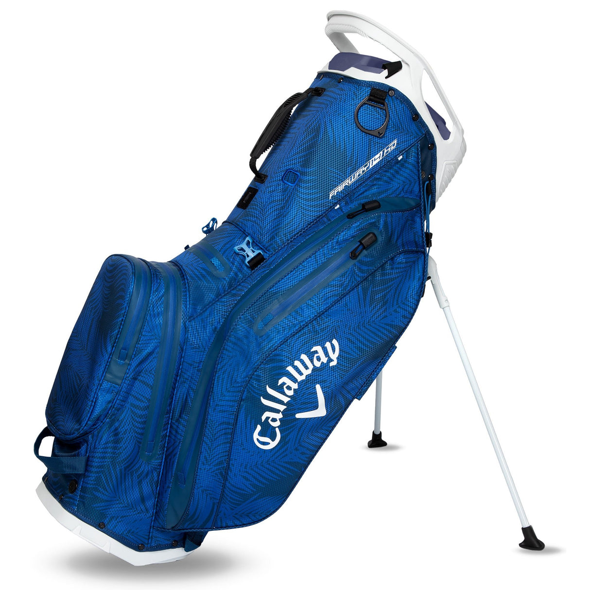 Callaway 2025 Fairway 14 HD Waterproof Standbag, Blue Palms / Grey - Golflaedchen.de