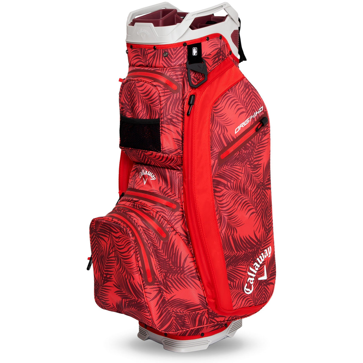 Callaway 2025 Org 14 HD Waterproof Cartbag, Red Palms / Light Grey - Golflaedchen.de