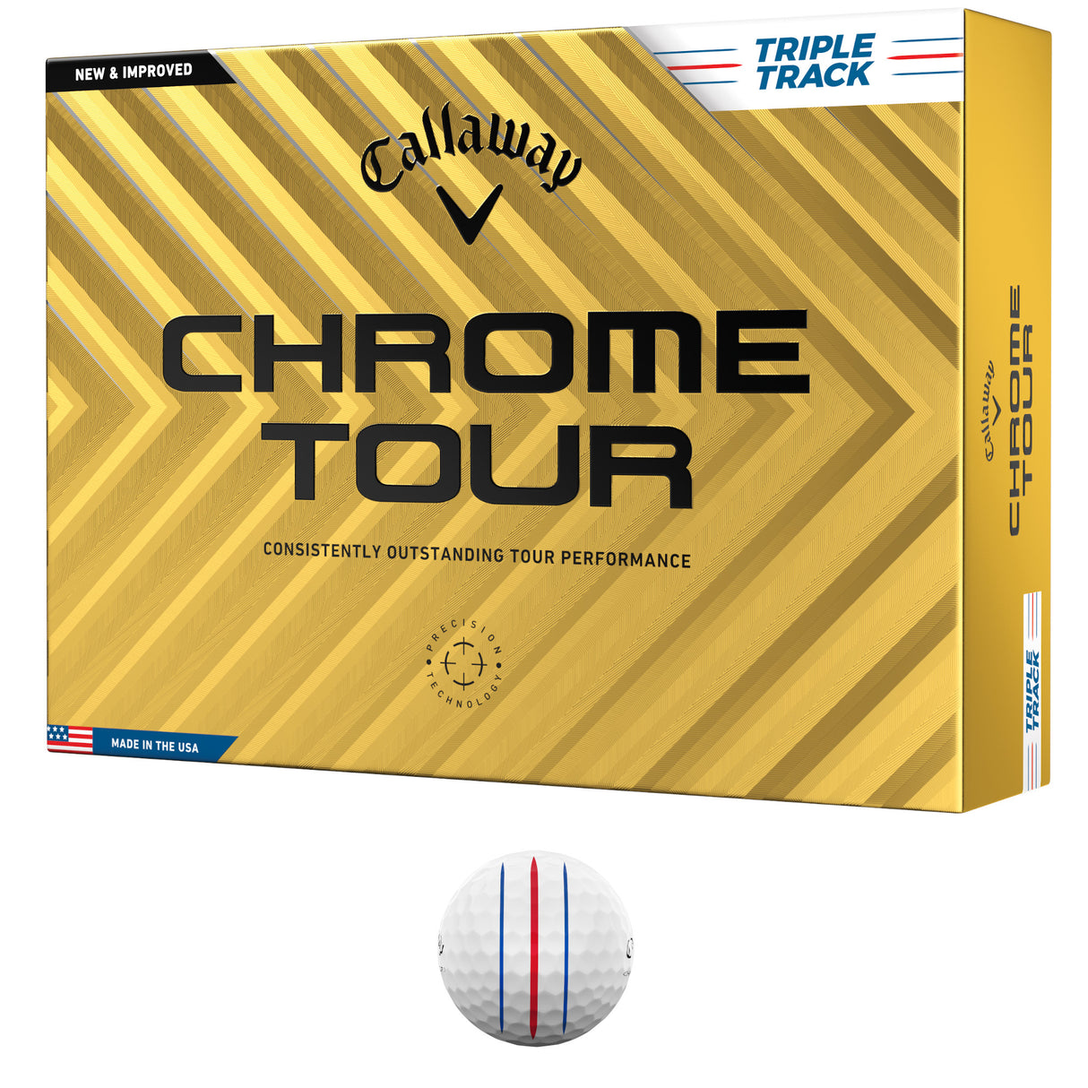 Callaway Chrome Tour Golfbälle, Triple Track, 12 Stück - Golflaedchen.de