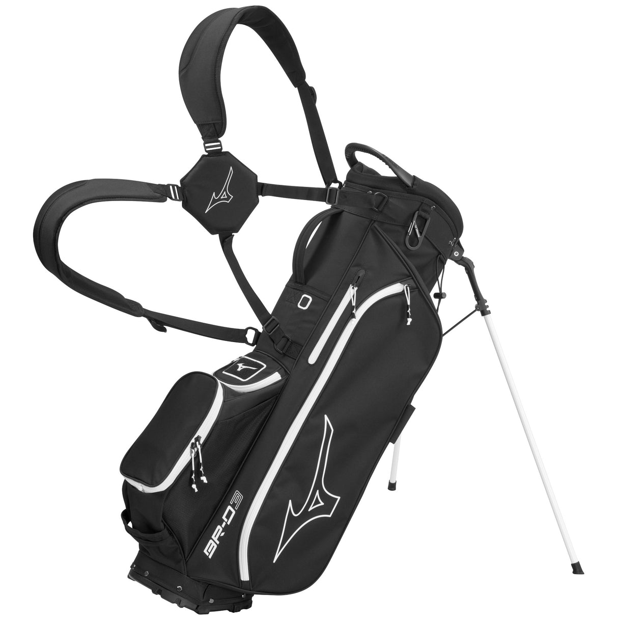 Mizuno BR-D3 Standbag, Black / White - Golflaedchen.de