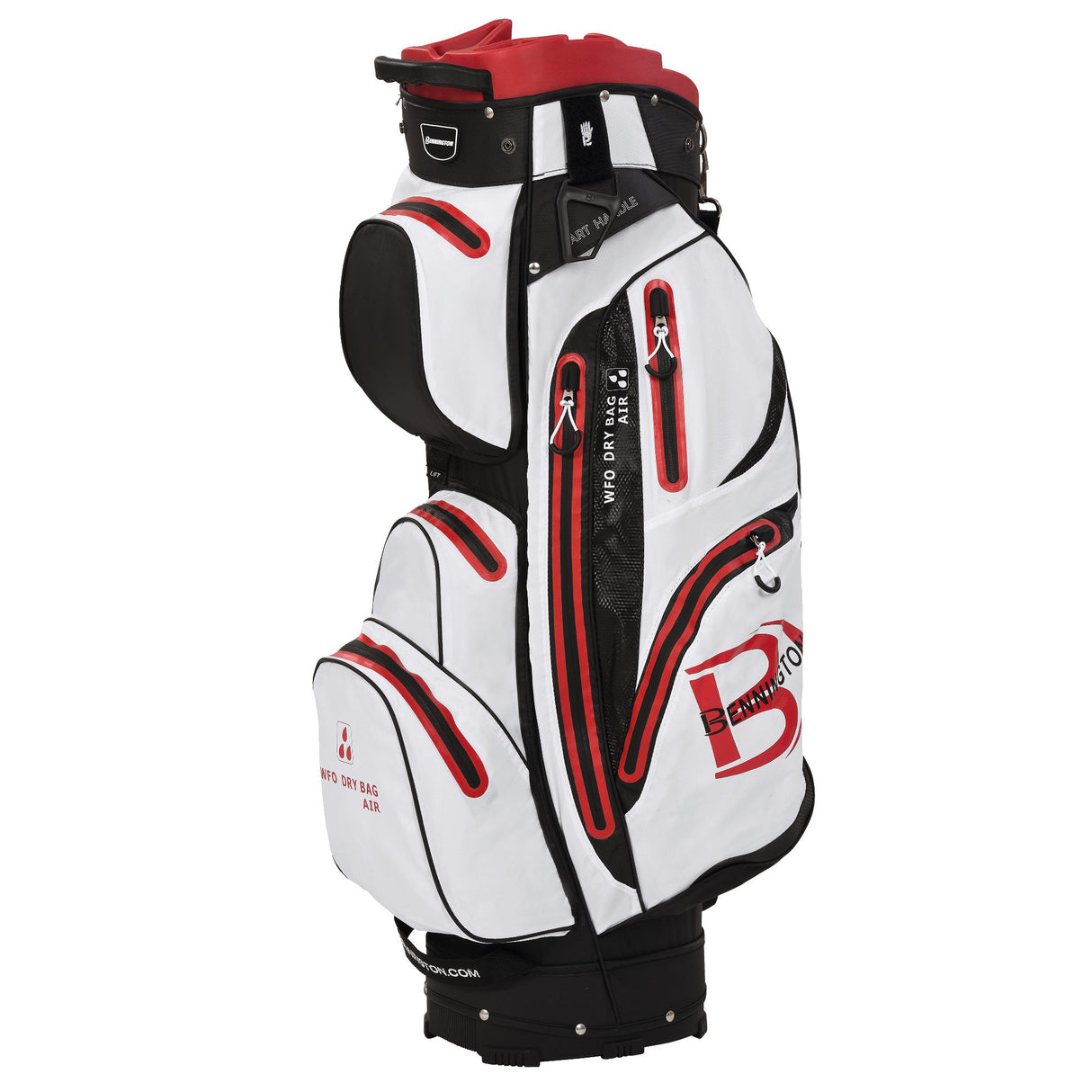 Bennington WFO Waterproof Cartbag, Rot / Schwarz / Weiß - Golflaedchen.de
