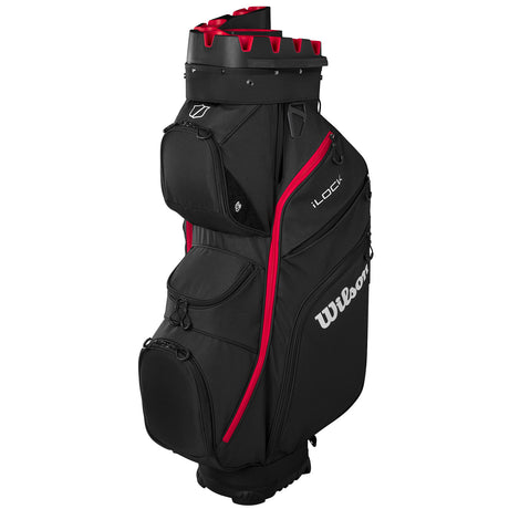 Wilson Staff 2026 I - LOCK 4 Cartbag, Schwarz / Rot / Weiß - Golflaedchen.de