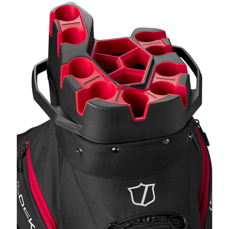 Wilson Staff 2026 I - LOCK 4 Cartbag, Schwarz / Rot / Weiß - Golflaedchen.de