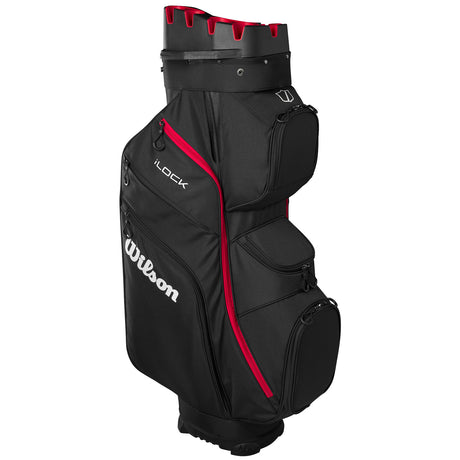 Wilson Staff 2026 I - LOCK 4 Cartbag, Schwarz / Rot / Weiß - Golflaedchen.de