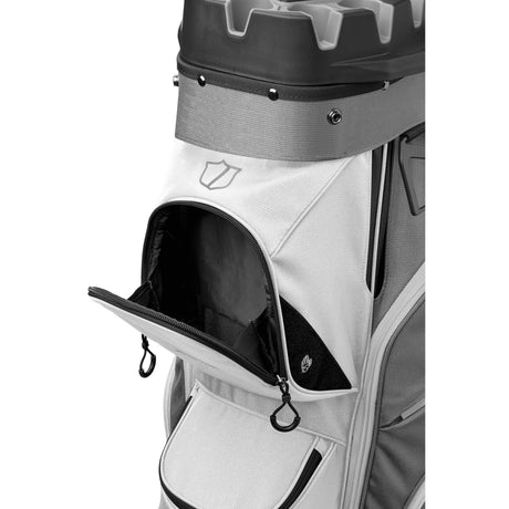 Wilson Staff 2026 I - LOCK 4 Cartbag, Grau / Weiß / Schwarz - Golflaedchen.de