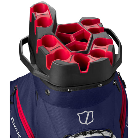 Wilson Staff 2026 I - LOCK 4 Cartbag, Navy / Weiß / Rot - Golflaedchen.de