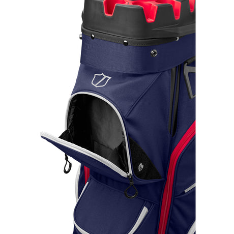 Wilson Staff 2026 I - LOCK 4 Cartbag, Navy / Weiß / Rot - Golflaedchen.de