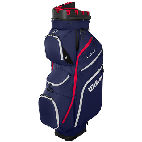 Wilson Staff 2026 I - LOCK 4 Cartbag, Navy / Weiß / Rot - Golflaedchen.de
