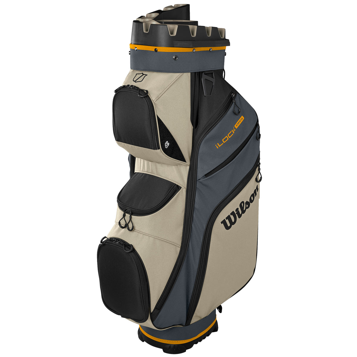 Wilson 2026 I - LOCK Dry 4 Waterproof Cartbag, Grau / Orange - Golflaedchen.de