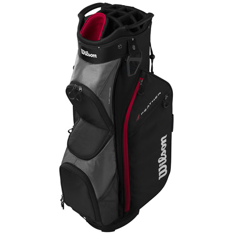 Wilson Feather Cartbag, Schwarz / Grau / Rot - Golflaedchen.de
