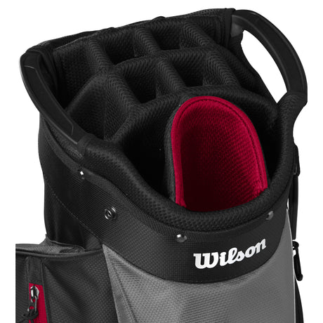 Wilson Feather Cartbag, Schwarz / Grau / Rot - Golflaedchen.de