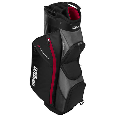 Wilson Feather Cartbag, Schwarz / Grau / Rot - Golflaedchen.de