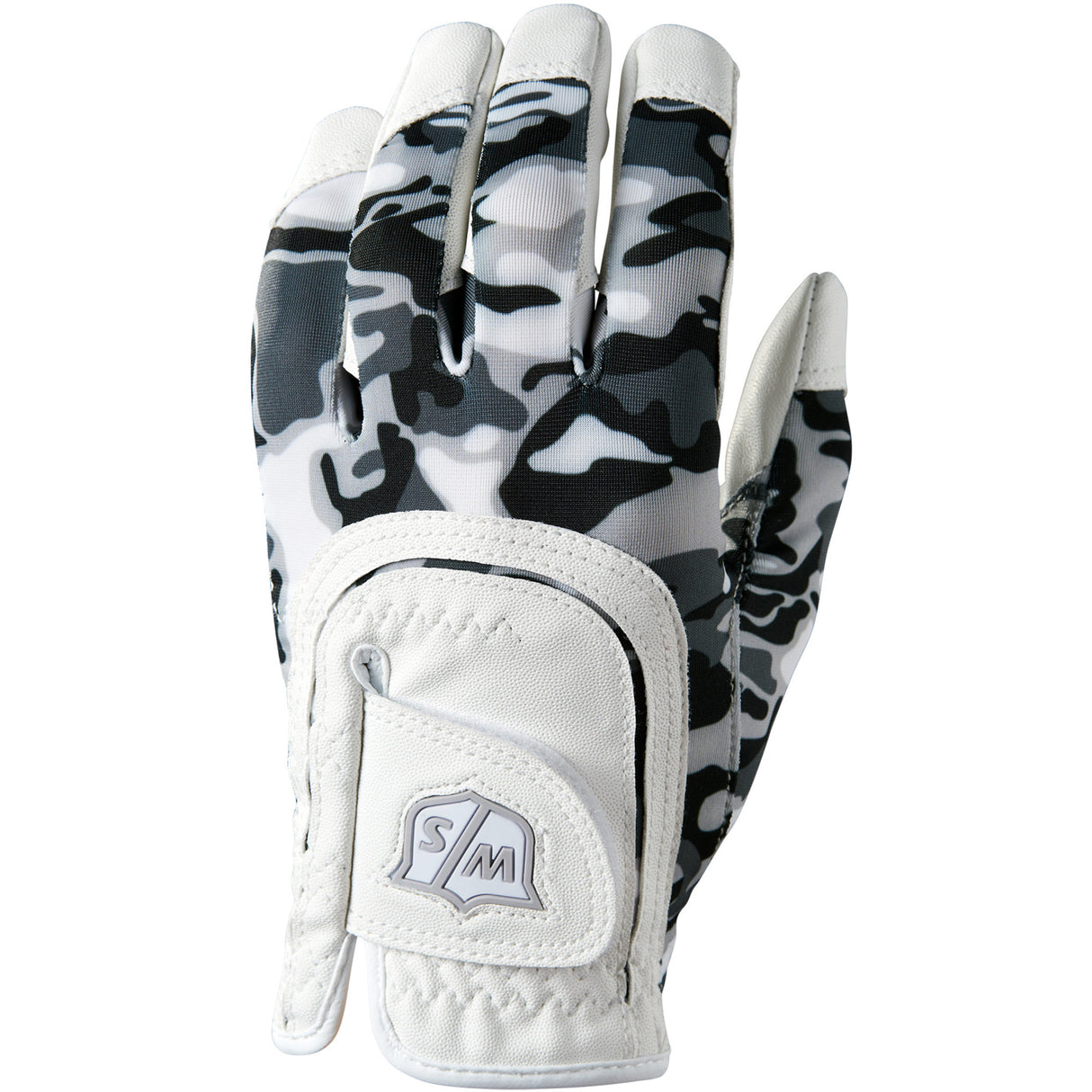 Wilson Staff Fit All Golfhandschuh, Weiß / Camo, Junior - Links getragen - Golflaedchen.de