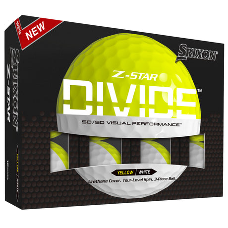 Srixon Z-Star Divide Golfbälle,Weiß / Gelb, 12 Stück - Golflaedchen.de