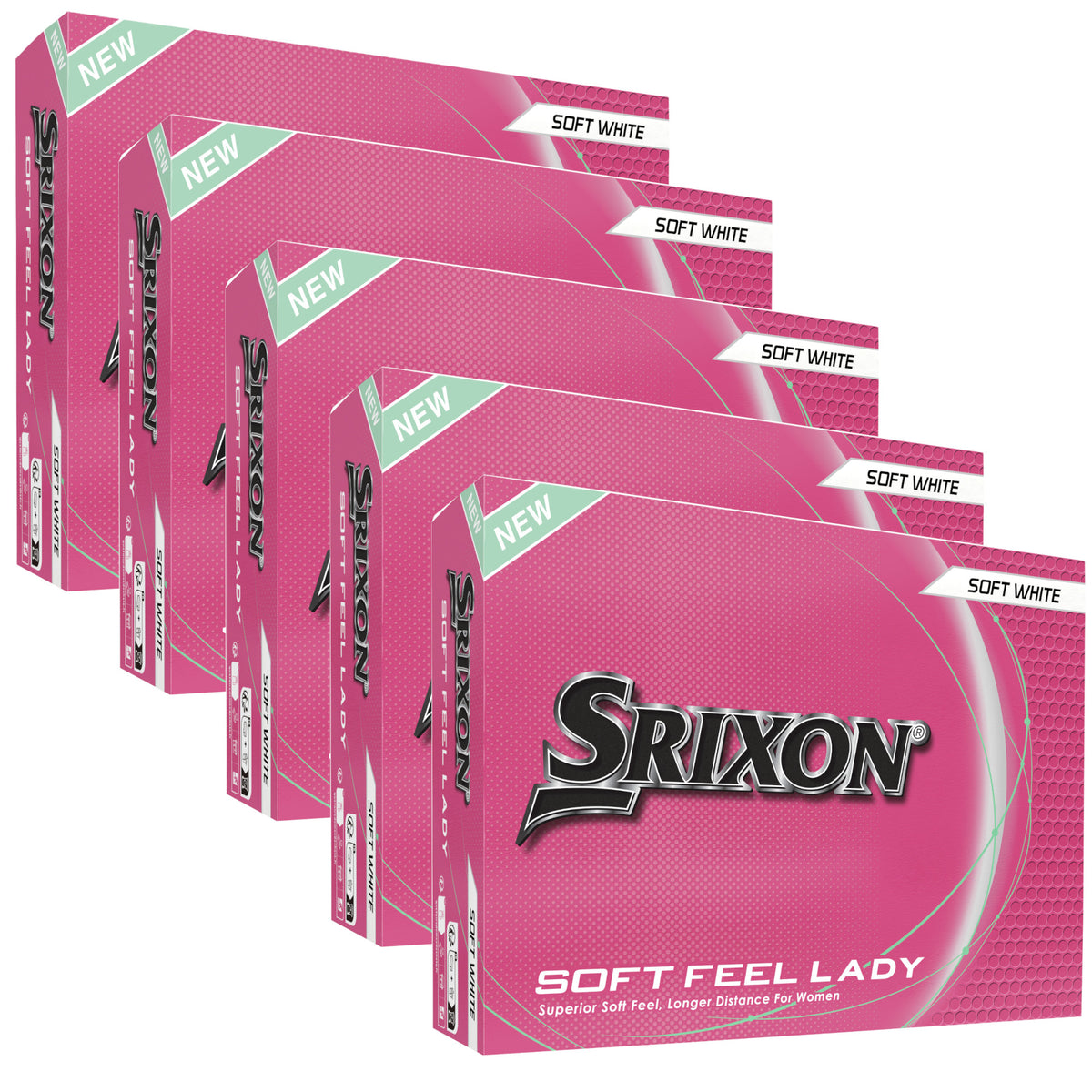 Srixon 2026 Soft Feel Damen Golfbälle, Weiß, Vorteilspack, 60 Stück