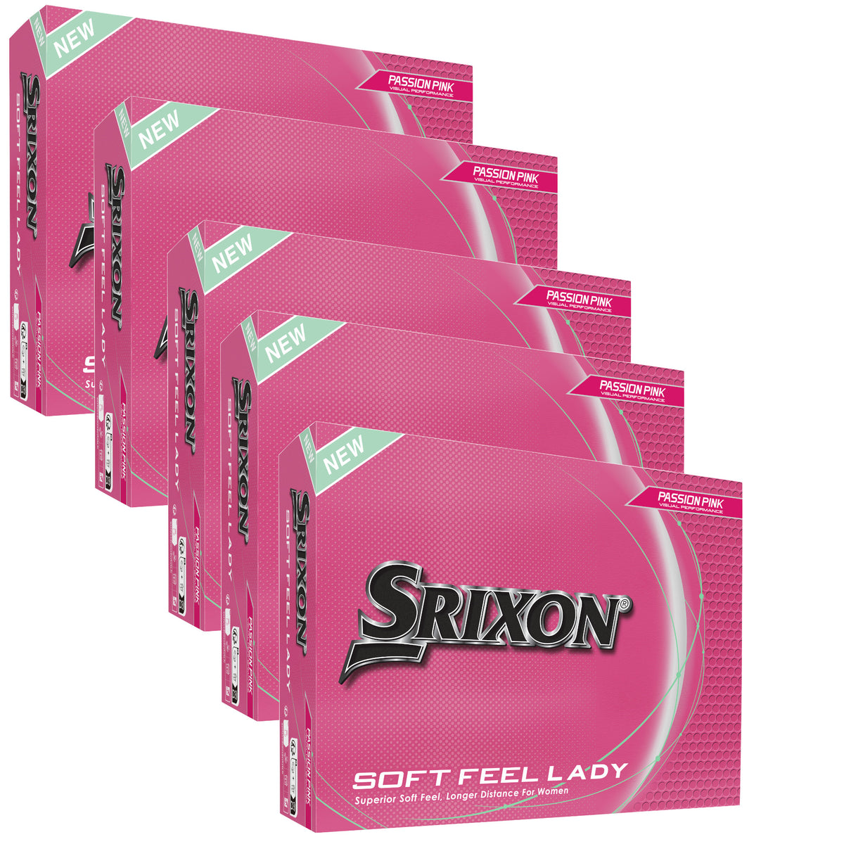 Srixon 2026 Soft Feel Damen Golfbälle, Pink, Vorteilspack, 60 Stück
