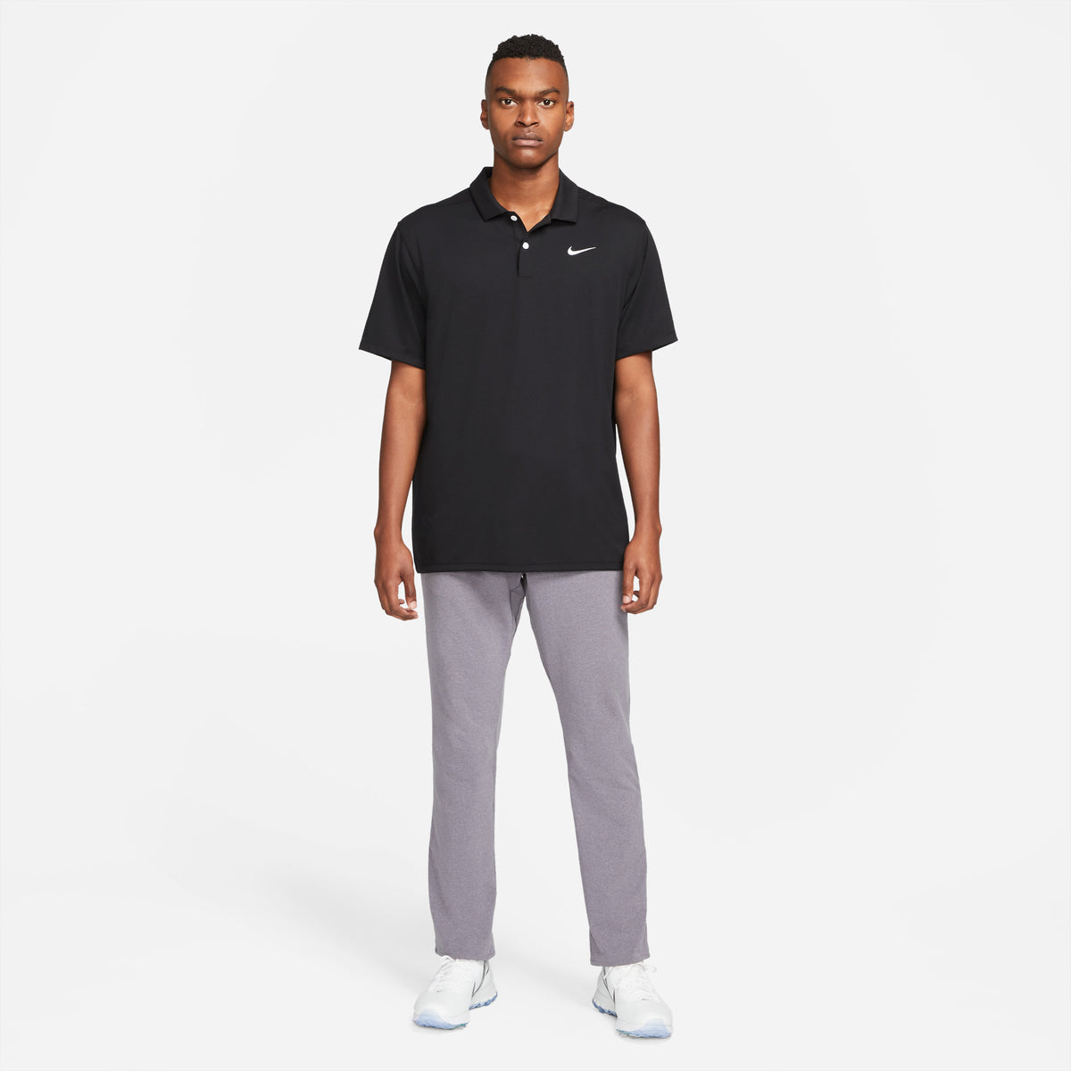 Nike Essential Polo, Schwarz / Weiß - Golflaedchen.de