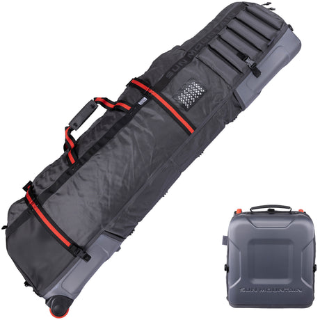 Sun Mountain 2026 KUBE Travelcover / Golf Reisetasche, Steel / Black / Rush Red - Golflaedchen.de