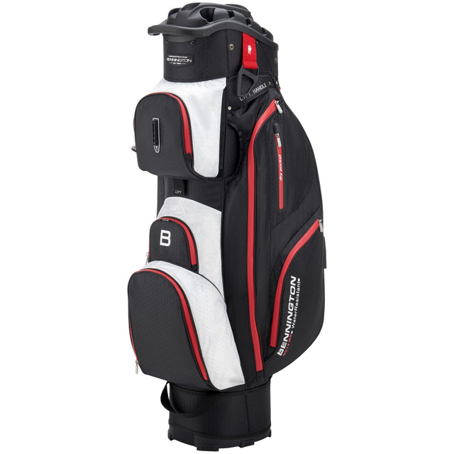 Bennington 2024 Quiet Organizer 14 (QO 14) Water Resistant Cartbag, Schwarz / Weiß / Rot - Golflaedchen.de