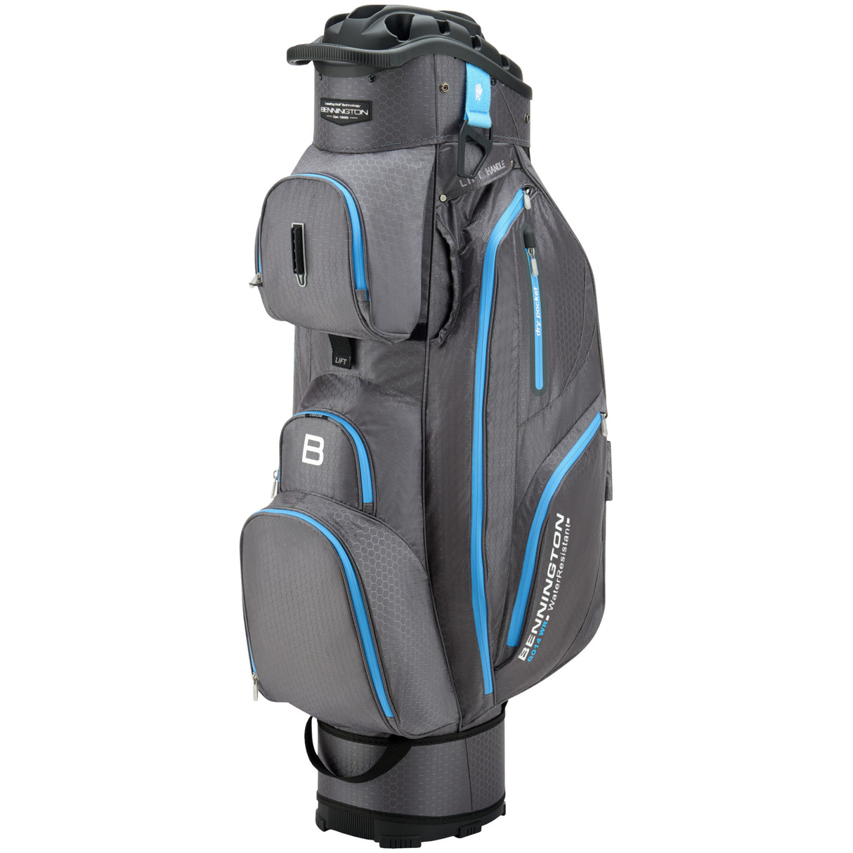 Bennington Quiet Organizer 14 (QO 14) Water Resistant Cartbag, Grau / Blau - Golflaedchen.de