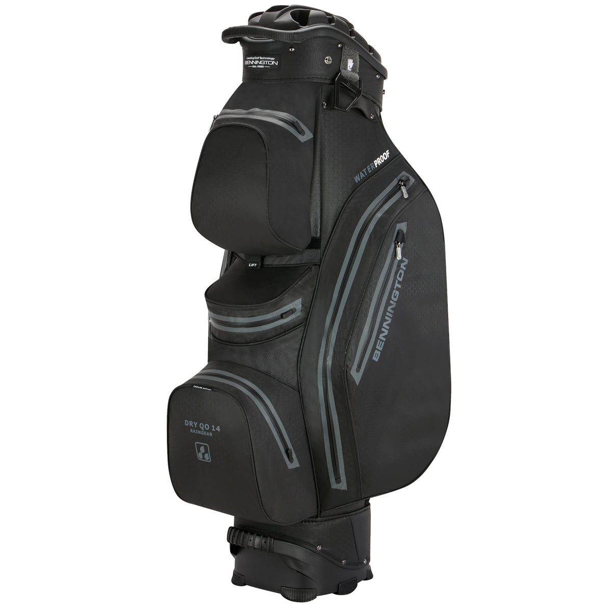 Bennington 2026 DRY Quiet Organizer 14 (QO 14) Waterproof Cartbag, Schwarz - Golflaedchen.de