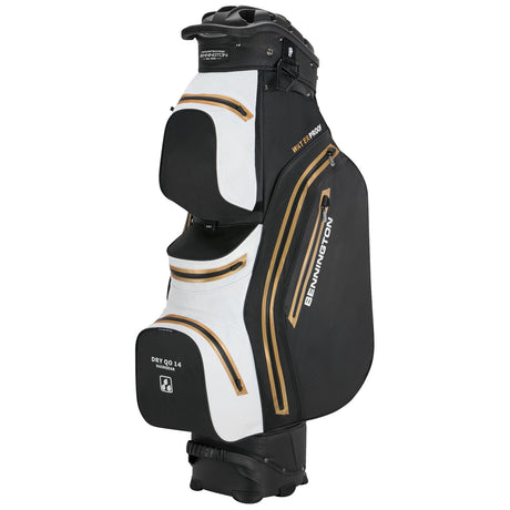 Bennington 2026 DRY Quiet Organizer 14 (QO 14) Waterproof Cartbag, Schwarz / Weiß / Gold - Golflaedchen.de