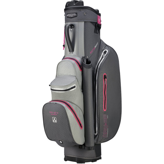 Bennington 2025 DRY Quiet Organizer 9 (QO 9) Waterproof Damen Cartbag, Canon Grey / Silver Pink - Golflaedchen.de