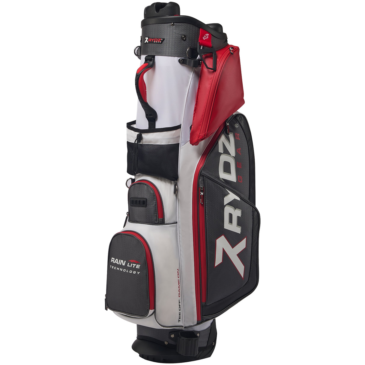 Rydz Gear Quiet Organizer 9 (QO9) Hybrid Standbag, Grau / Rot - Golflaedchen.de